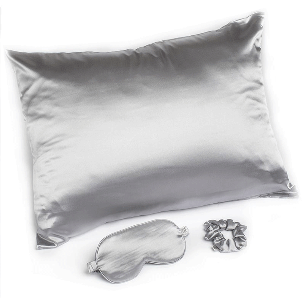 Goodnight Gorgeous Satin Sleep Set (Gray/Silver)